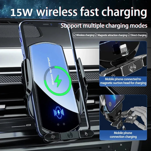 Wireless Charger Car Auto Magnetic Air Vent Phone Holder for Iphone 16 15 14 13  Xiaomi Induction Fast Charging Station