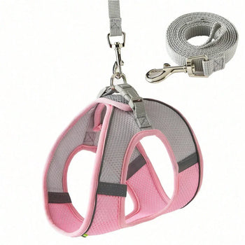 Adjustable Puppy Cat Harness Vest Dog Harness Leash Set for Small Dogs French Bulldog Chihuahua Pug Outdoor Walking Lead Leash