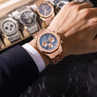 Original Luxury Men'S Watches Date Chronograph Stainless Steel Quartz Watch Waterproof Luminous Fashion Man Wristwatch
