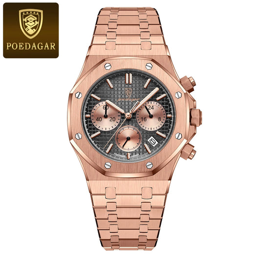 Original Luxury Men'S Watches Date Chronograph Stainless Steel Quartz Watch Waterproof Luminous Fashion Man Wristwatch