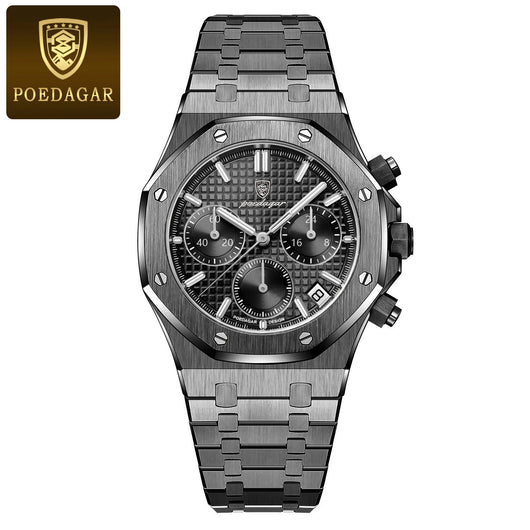 Original Luxury Men'S Watches Date Chronograph Stainless Steel Quartz Watch Waterproof Luminous Fashion Man Wristwatch