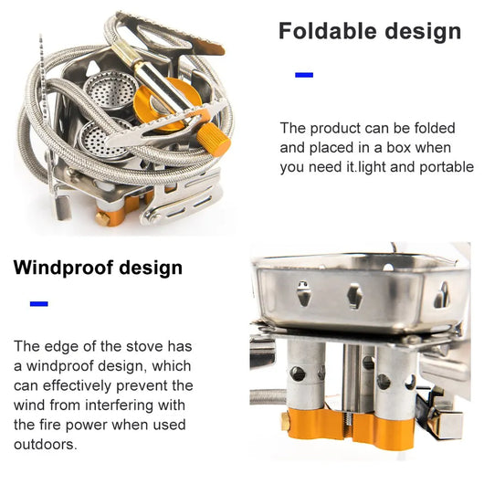 Camping Tourist Burner Big Power Gas Stove Cookware Portable Furnace Picnic Barbecue Tourism Supplies Outdoor Recreation