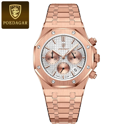 Original Luxury Men'S Watches Date Chronograph Stainless Steel Quartz Watch Waterproof Luminous Fashion Man Wristwatch